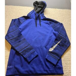 Nike Dri-FIT Women’s‎ Pullover Hoodie Blue Geometric Print Size M Athletic